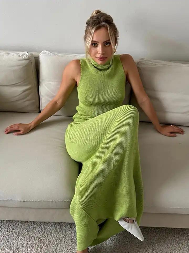 Seri Luxe Soft Knit Coord Set In Green - Image 4