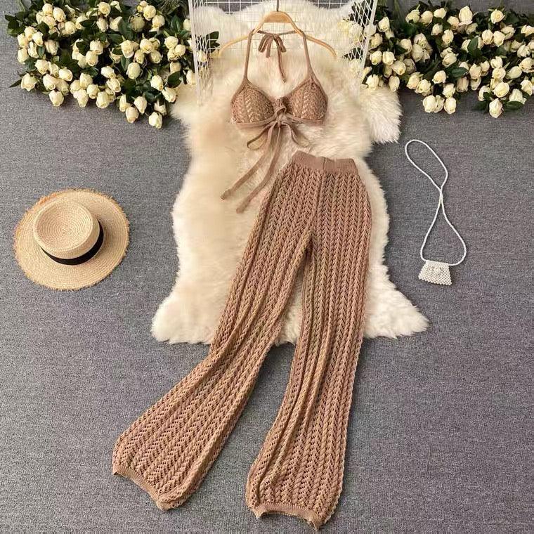 Silvia Crochet Coord Set In Brown - Image 3