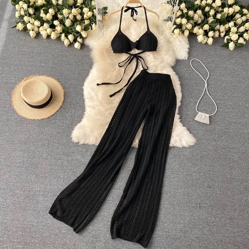 Silvia Crochet Coord Set In Brown - Image 5