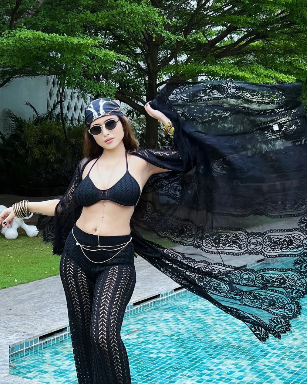 Silvia Crochet Coord Set In Black - Image 5
