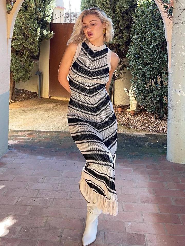 Silvia Soft Knit Holiday Dress In White - Image 6