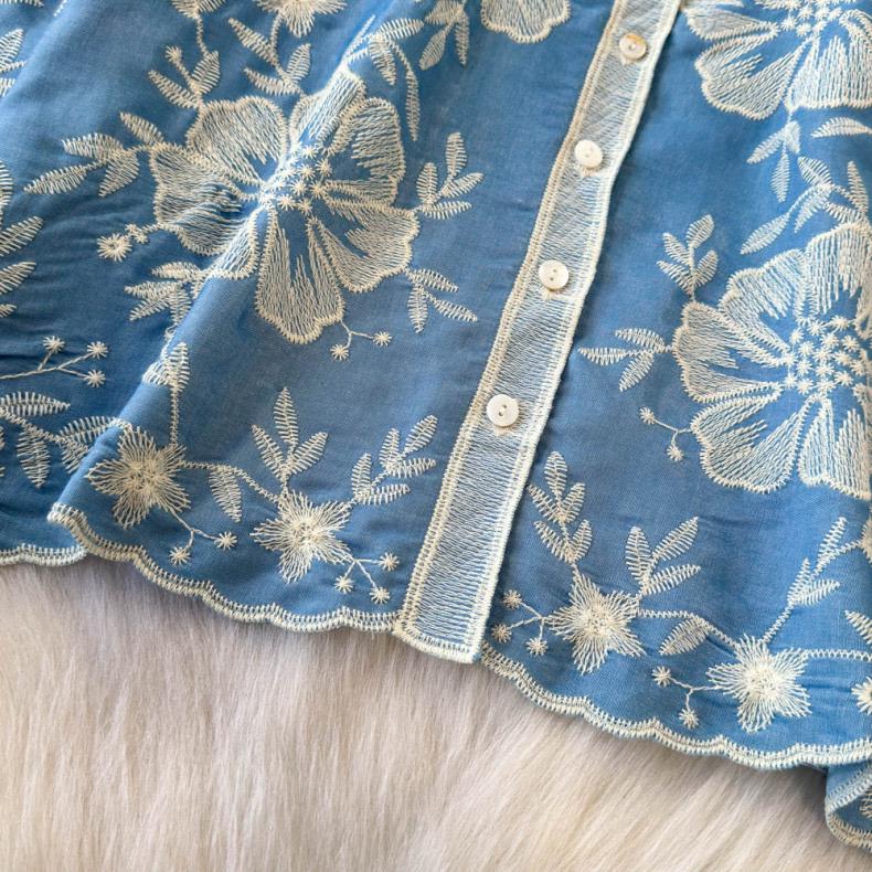 Siya Premium Embroidered Cotton Shirts In Blue - Image 10