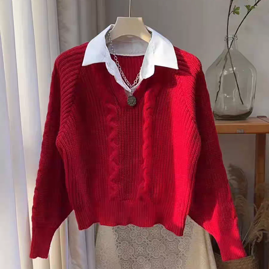 Siya Statement Tops with Attached Sweater - Image 7