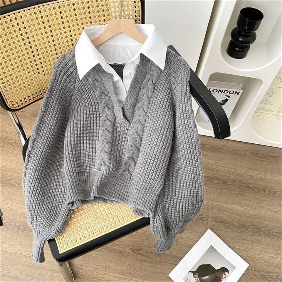Siya Statement Tops with Attached Sweater - Image 9