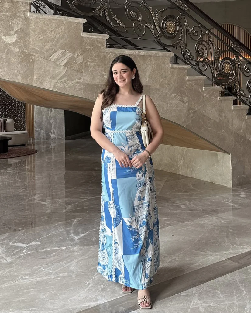 Solara Statement Summer Maxi Dress In Blue - Image 5