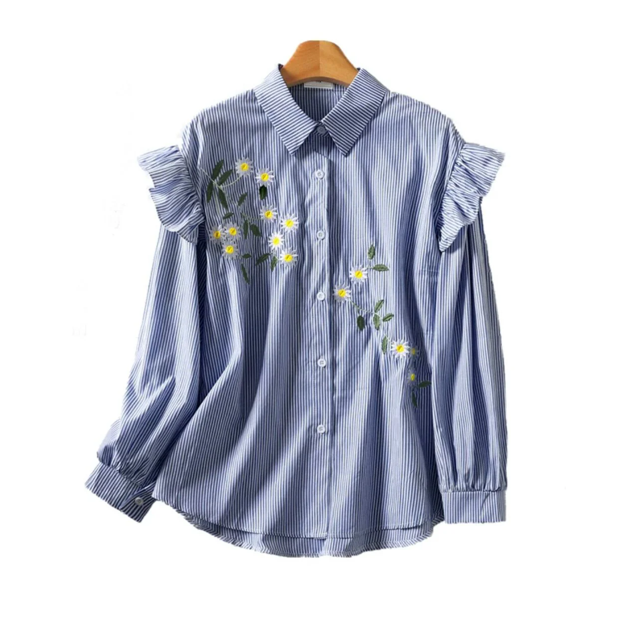 Solly Statement Floral Shirt In Blue - Image 4