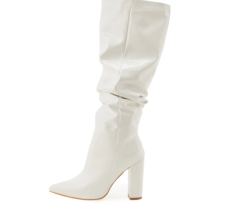 Sophie Knee High Block Leather Boots - Image 14