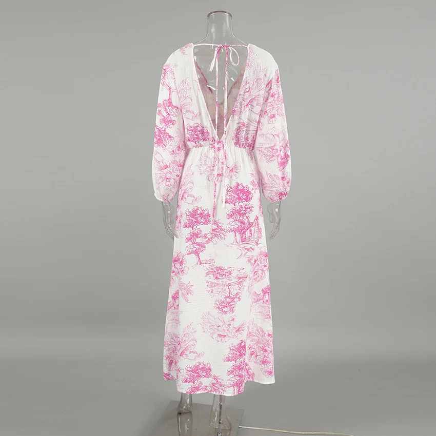 Stellan Cotton Holiday Dress In Pink - Image 7