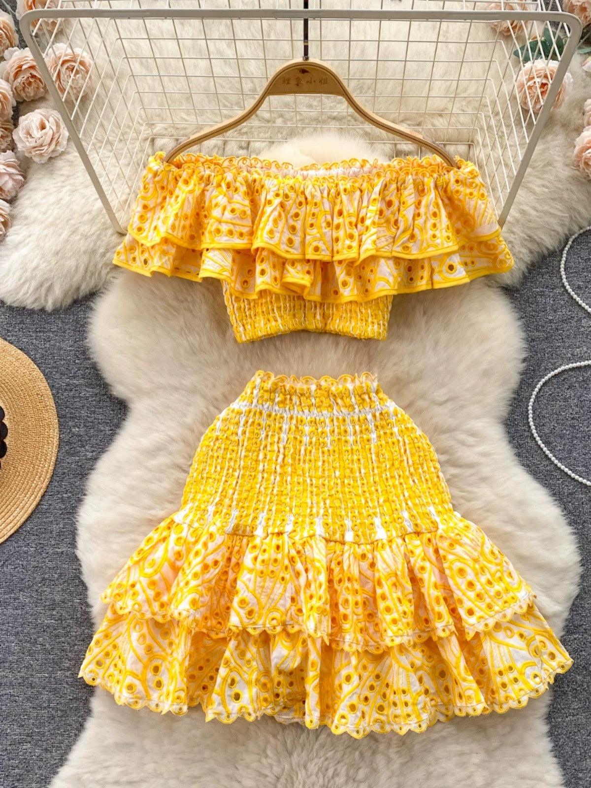 Valencia Luxe Yellow Co-ord Set In Yellow - Image 6