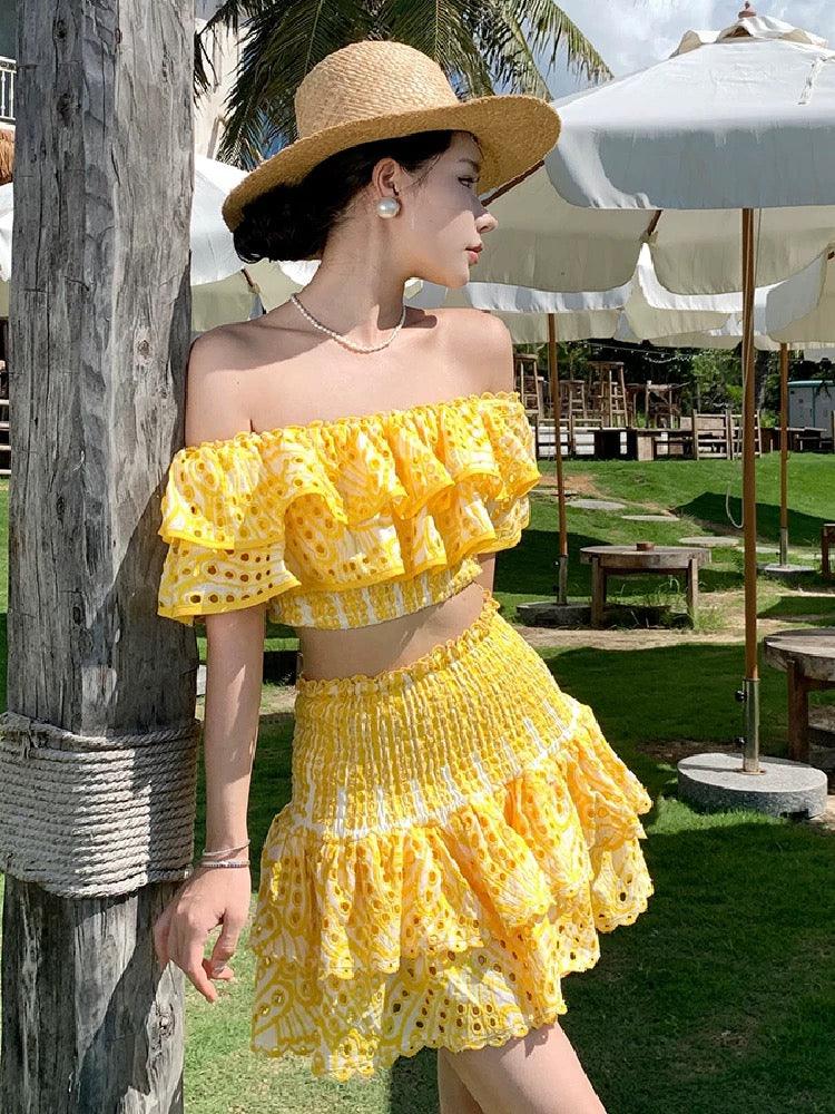 Valencia Luxe Yellow Co-ord Set In Yellow - Image 7