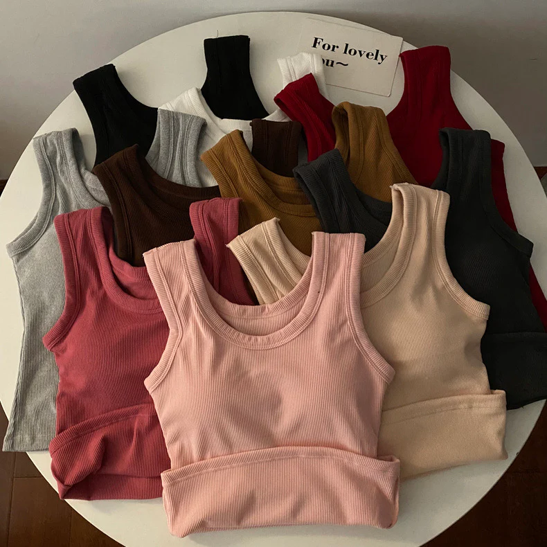 Stormie Tank Tops with Inbuilt Bra In Grey - Image 2