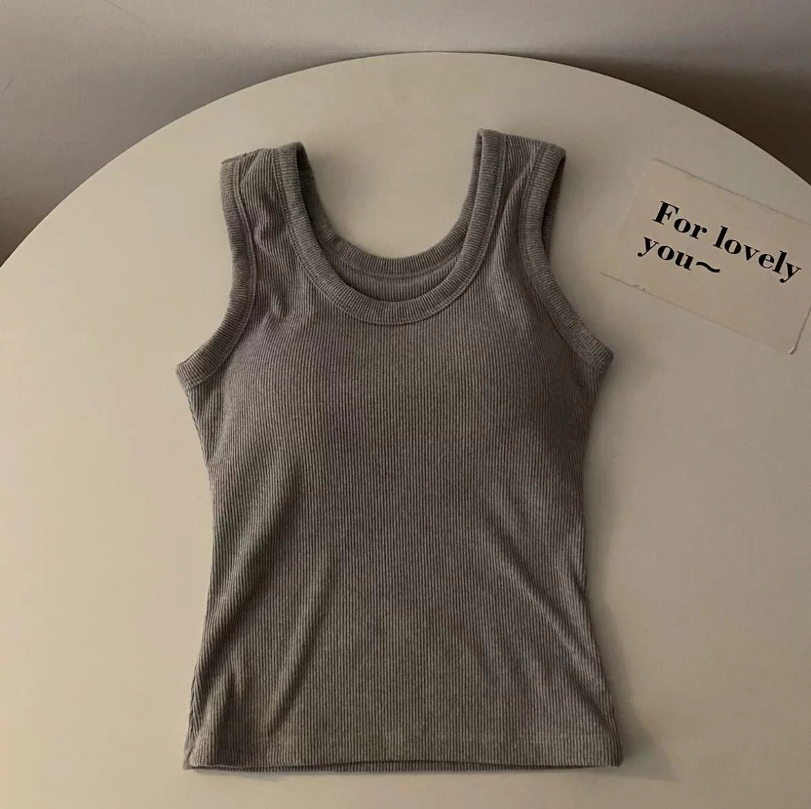 Stormie Tank Tops with Inbuilt Bra In Grey