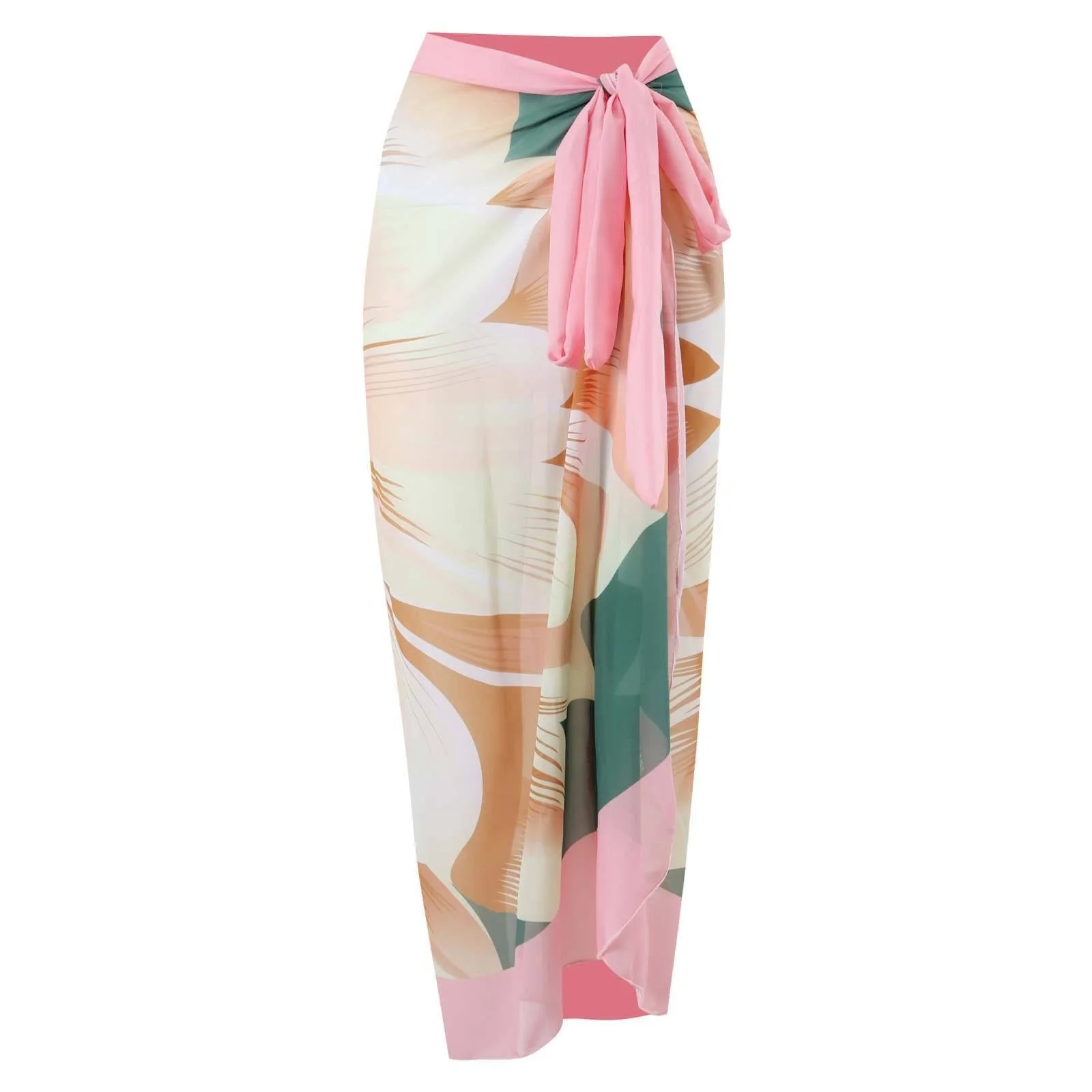 Sunset Swimsuit With Sarong In Orange - Image 8