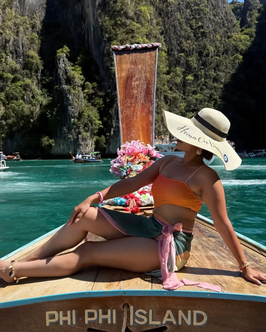 Sunset Swimsuit With Sarong In Orange - Image 9