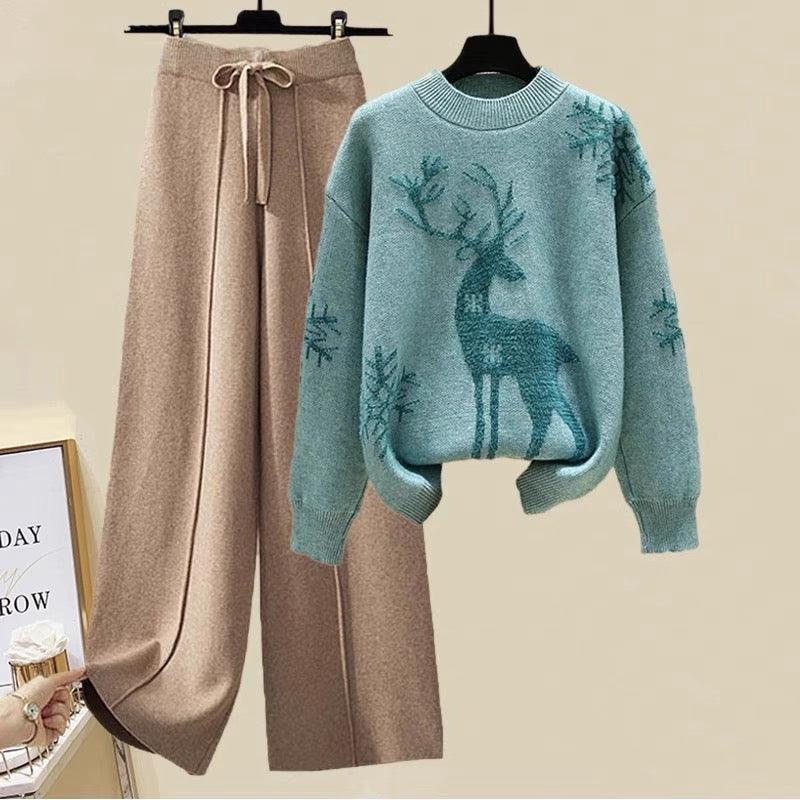 Siruki Woolen Coord Set In Blue - Image 2