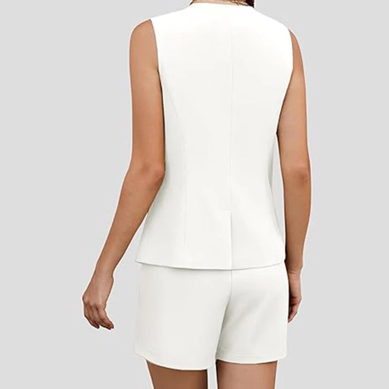 Suzel Vest Coord Set in White - Image 3