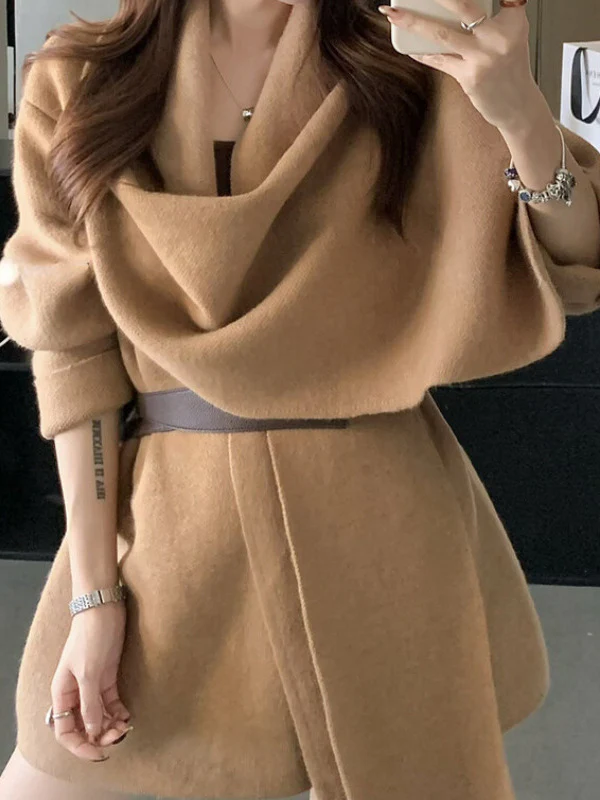 Tayla Luxe Winter Cape With Belt - Image 6