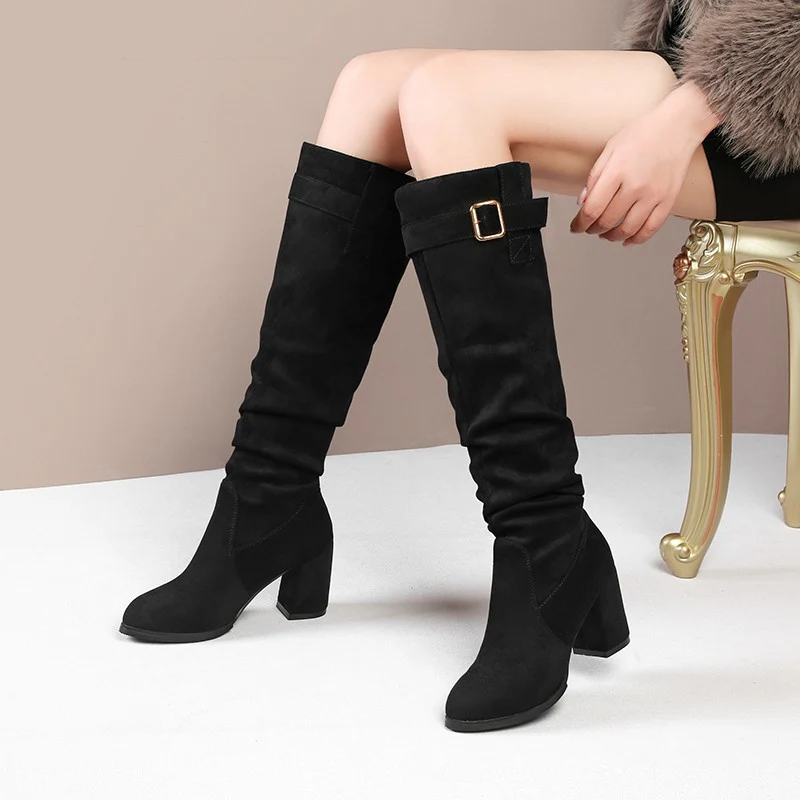 Taylor High Block Suede Boots - Image 2