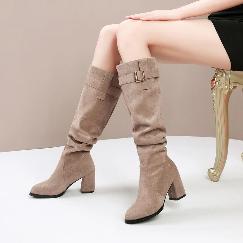 Taylor High Block Suede Boots - Image 3