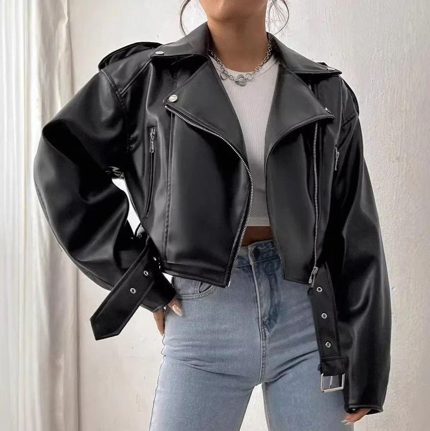 Teodora Leather Jacket With Belt - Image 3