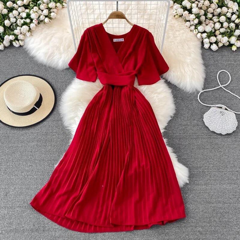 Terry Pleated Luxe Summer Dress - Image 2