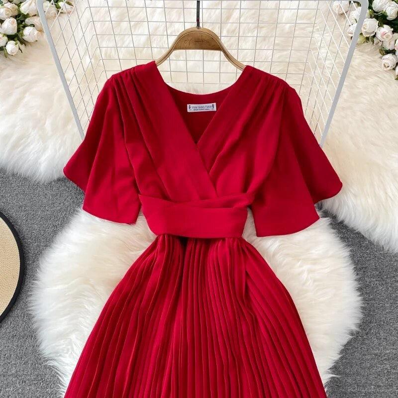 Terry Pleated Luxe Summer Dress - Image 3