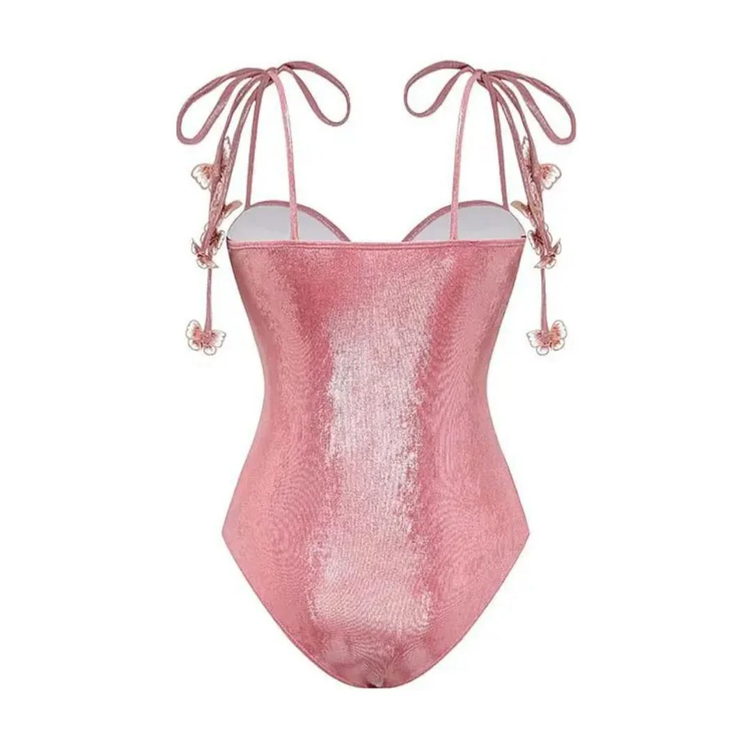 Shane Swimsuit with Sarong Skirt In Pink - Image 10