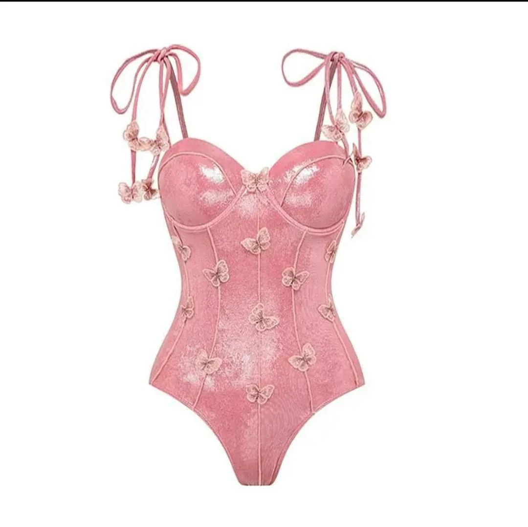 Shane Swimsuit with Sarong Skirt In Pink - Image 8