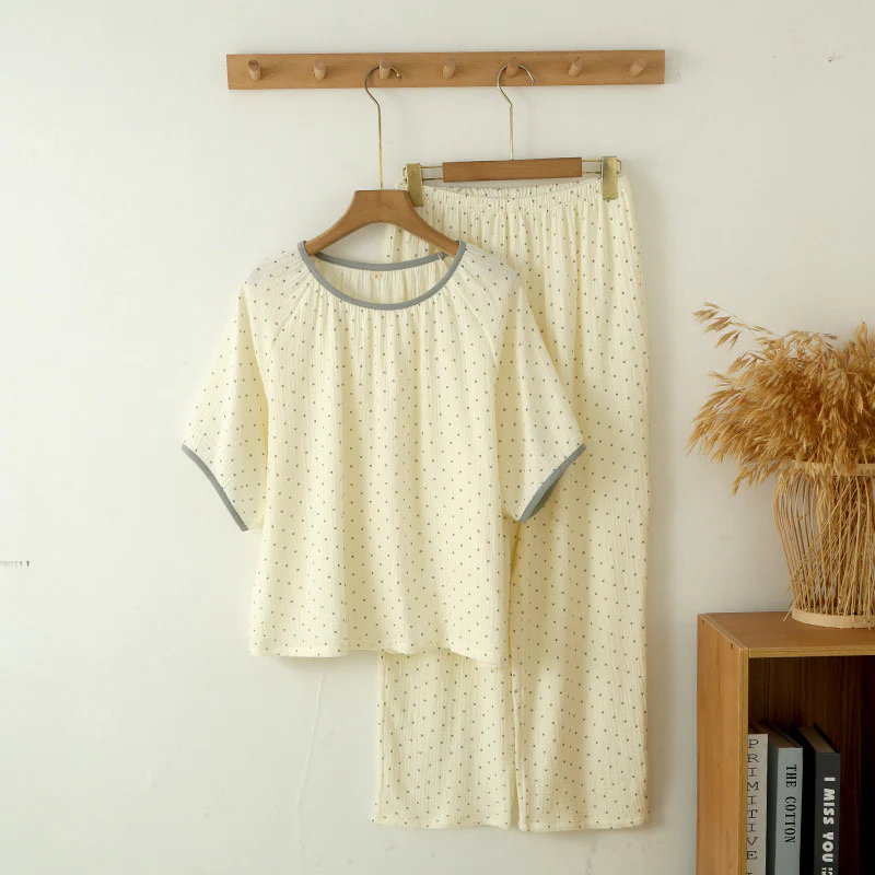Thiya Cotton Nightsuit In Off White - Image 2