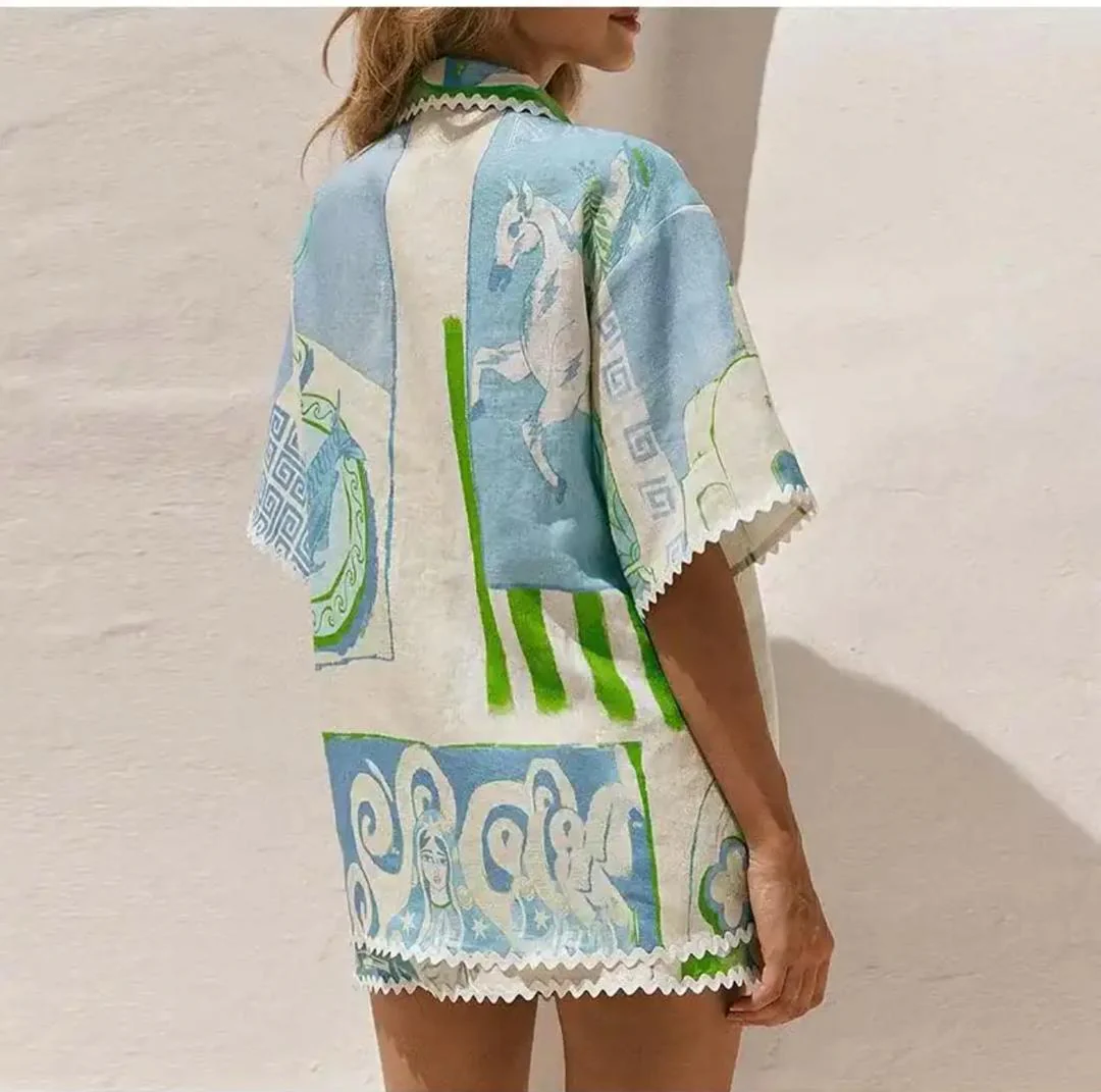 Trixie Printed Summer Coord In Blue - Image 4