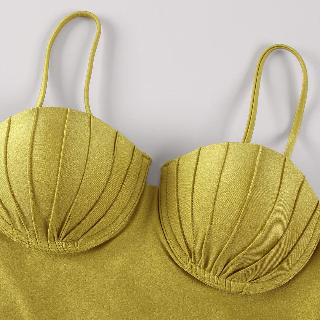 Trope Luxe Swimsuit With Coverup In Yellow - Image 13