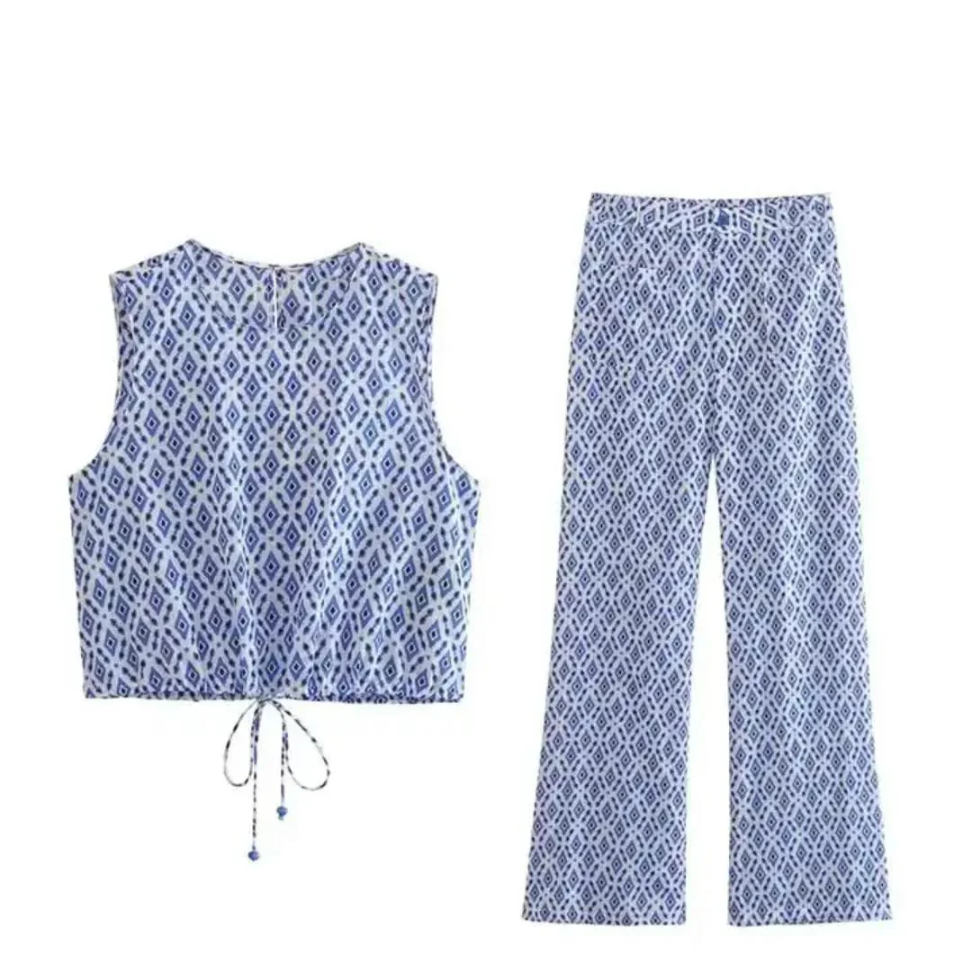 Troy Summer Coord Set In Blue - Image 2