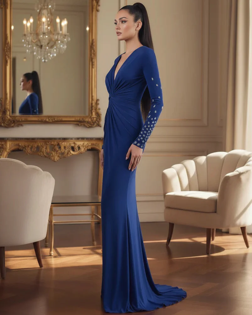 Tyra Embellished Slit Maxi Dress - Image 4