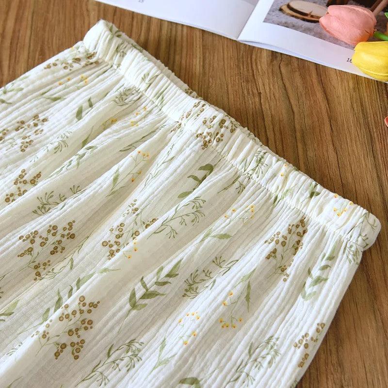 Vaco Floral Cotton Crepe Nightsuits In Off-White - Image 5