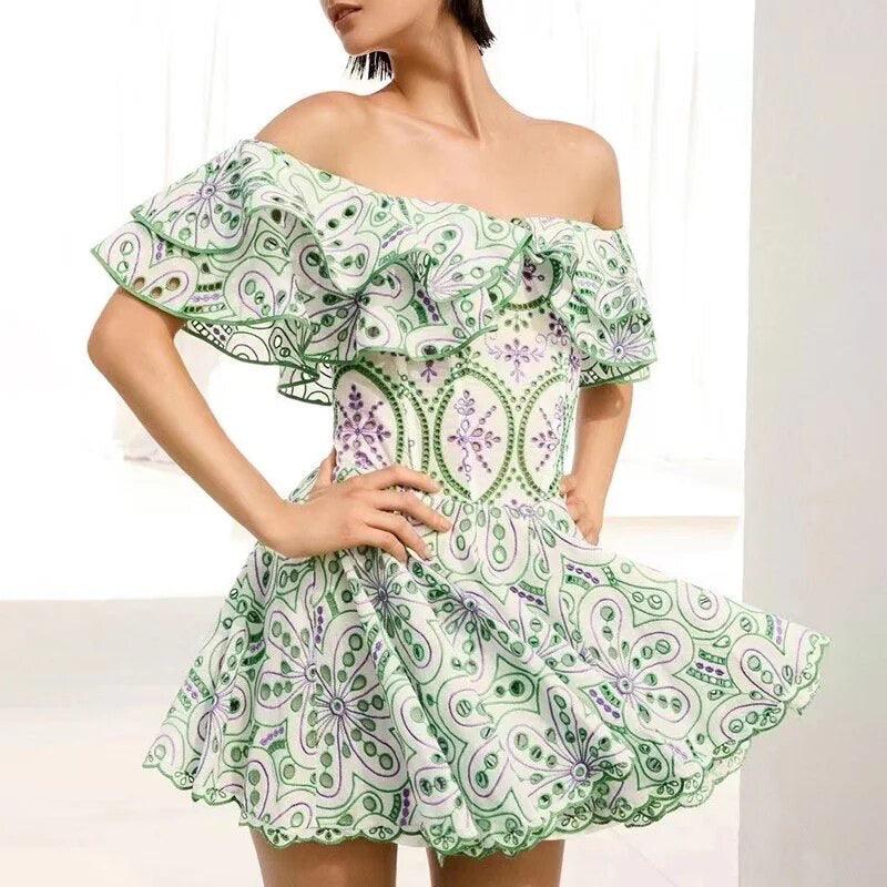 Venice Luxe Summer Dress in Green - Image 4