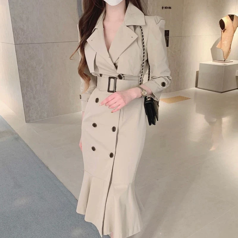 Vio Elegant Pleated Blazer Dress with Belt - Image 2