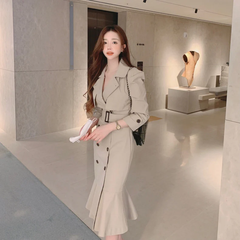 Vio Elegant Pleated Blazer Dress with Belt - Image 5