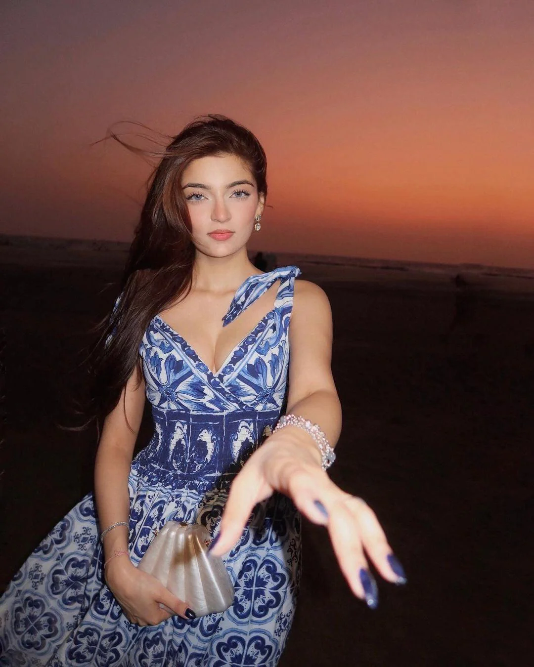 Wester Porcelain Print Maxi Dress In Blue - Image 5