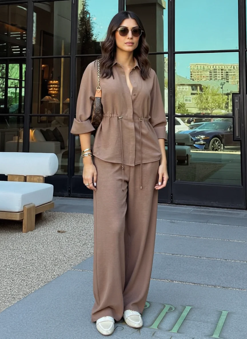 Willy Summer Two Piece Set In Brown - Image 2