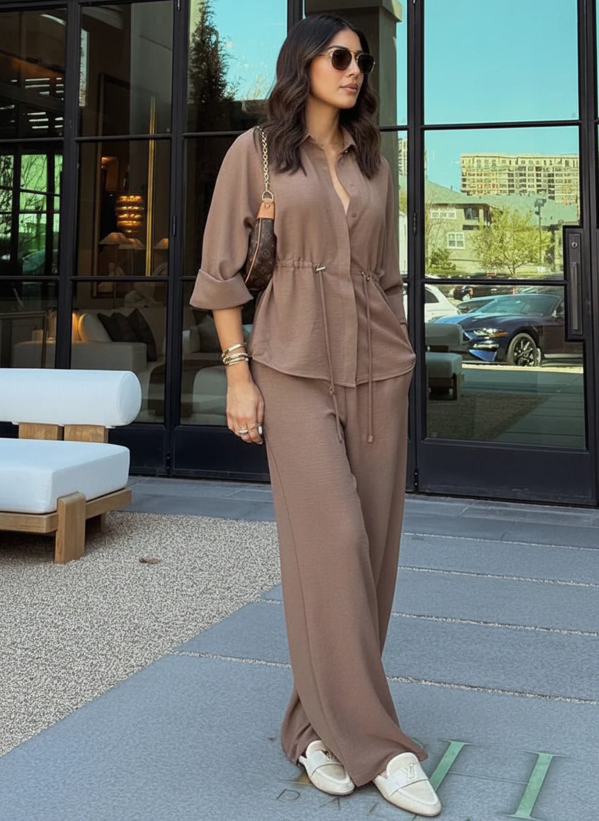 Willy Summer Two Piece Set In Brown - Image 3