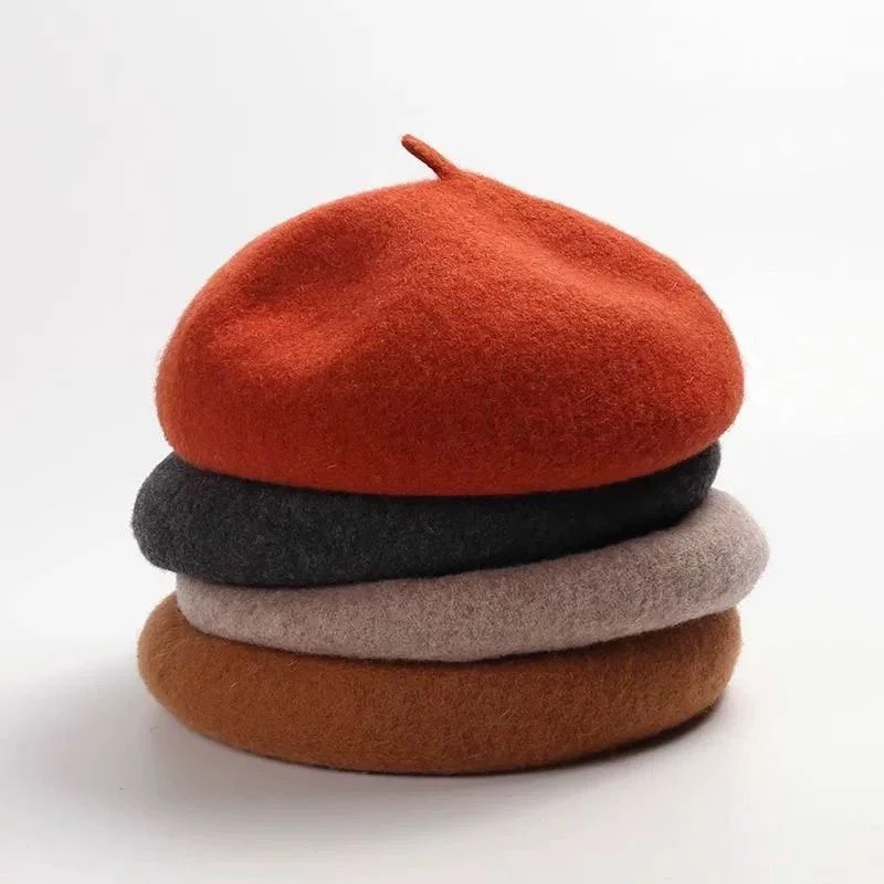 Woolen Soft Felt Beret Hats - Image 2