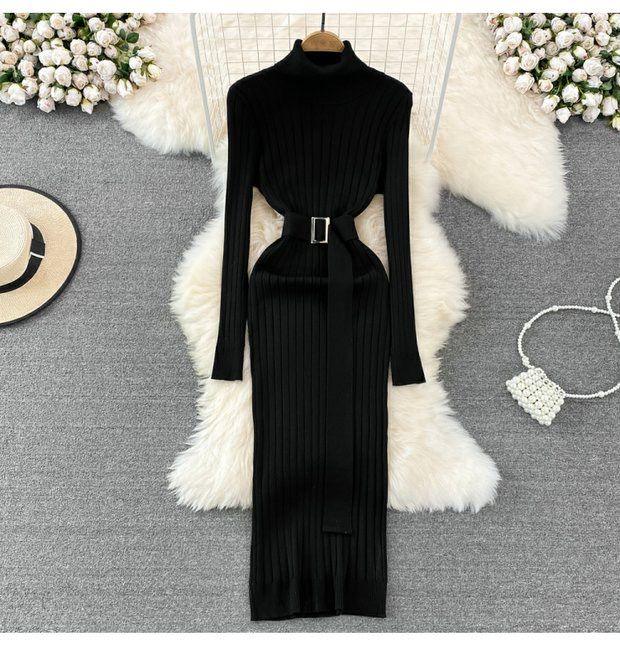 Zavi Woolen Bodycon Dress - Image 4