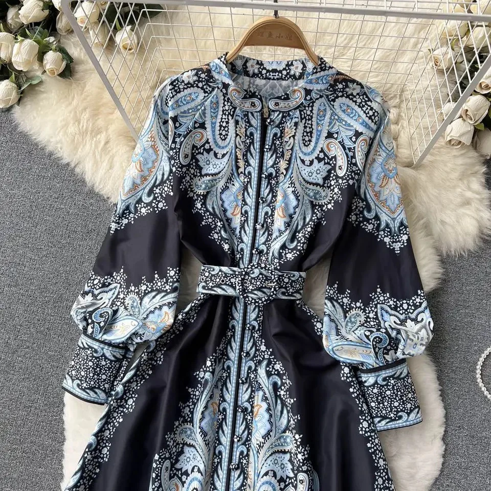 Zeo Modest Vintage Statement Maxi Dress - Image 3