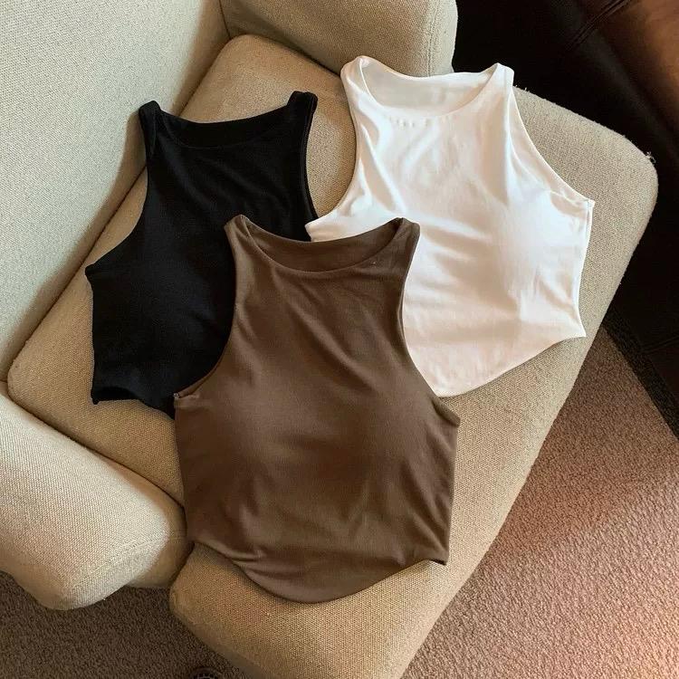 Zia Tank Top With Inbuilt Bra In Brown - Image 5