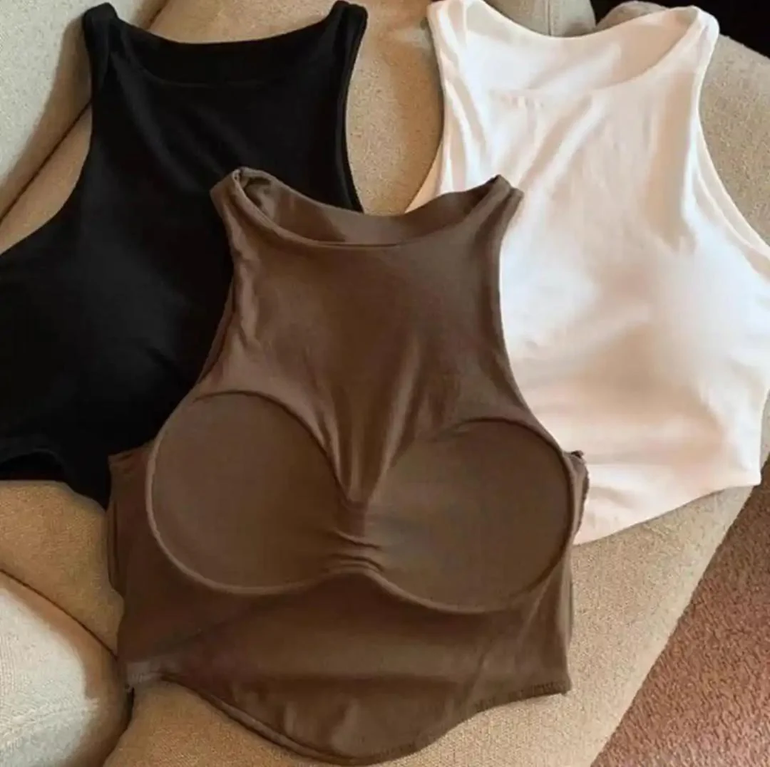 Zia Tank Top With Inbuilt Bra In White - Image 3