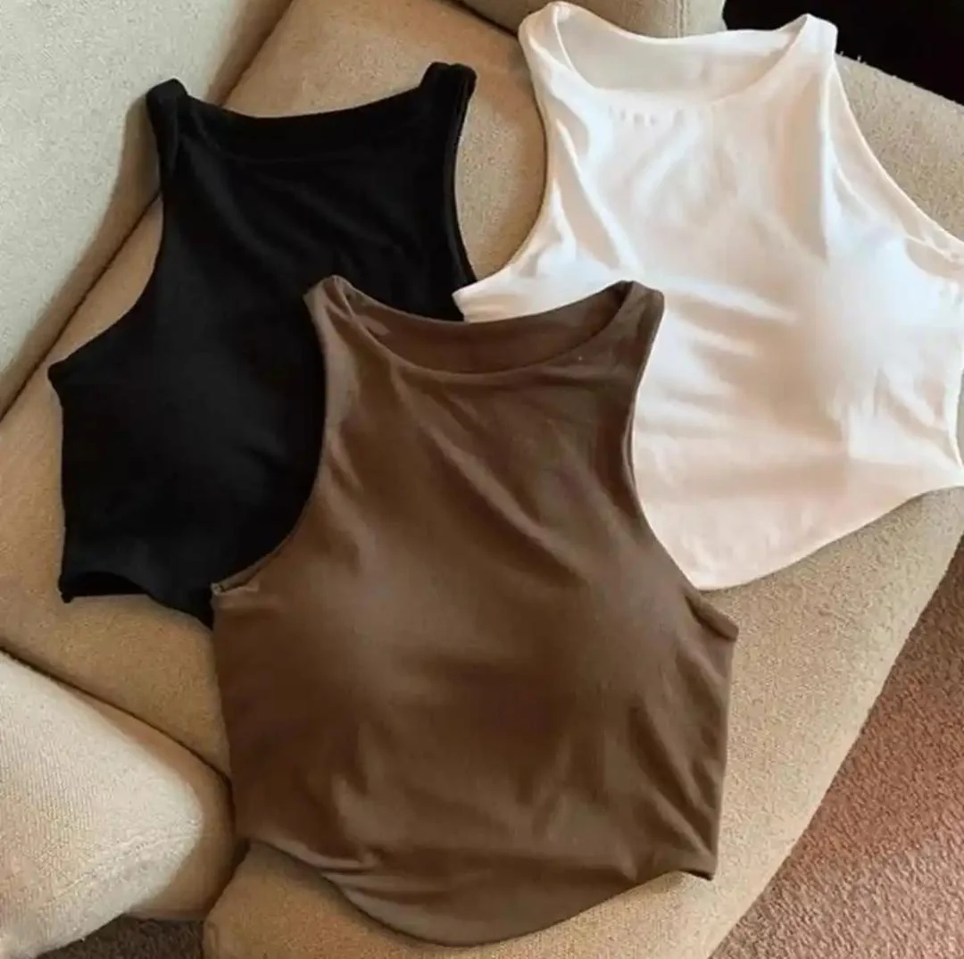 Zia Tank Top With Inbuilt Bra In Brown - Image 4