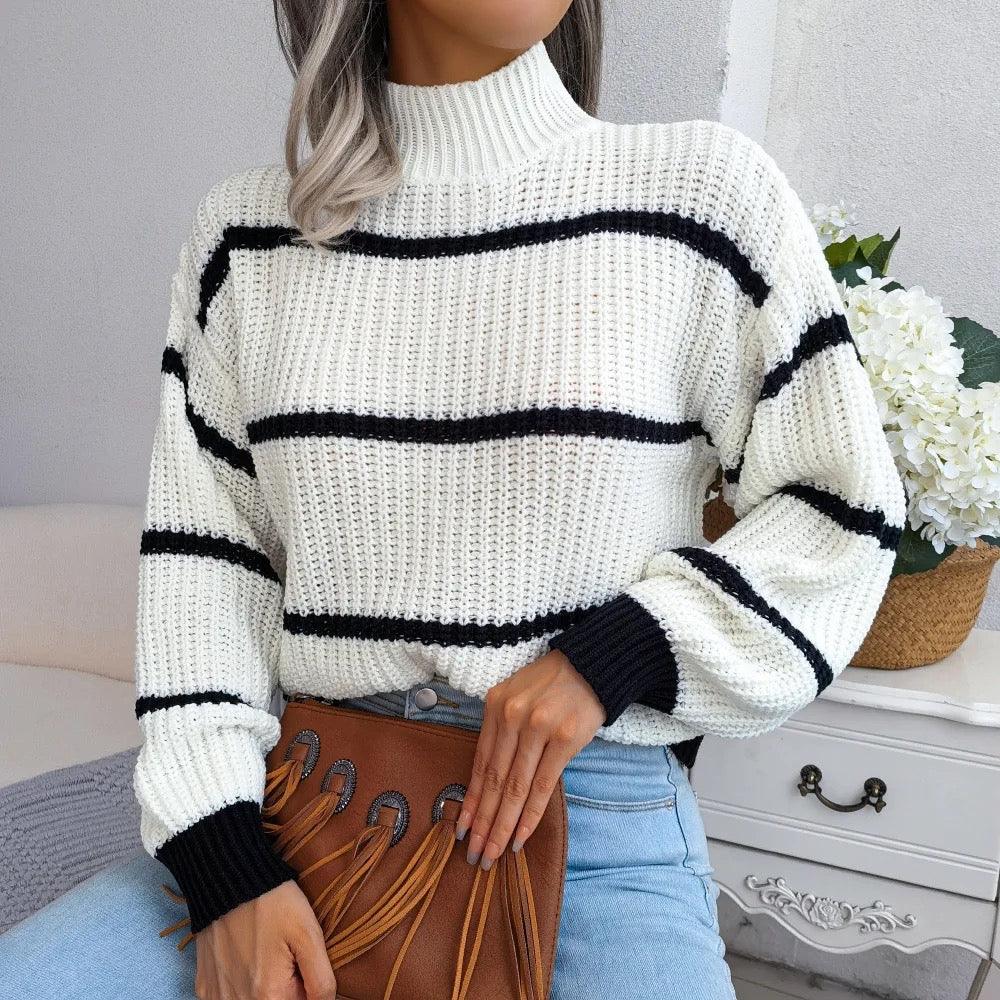 Zuma Striped Sweater in White - Image 3